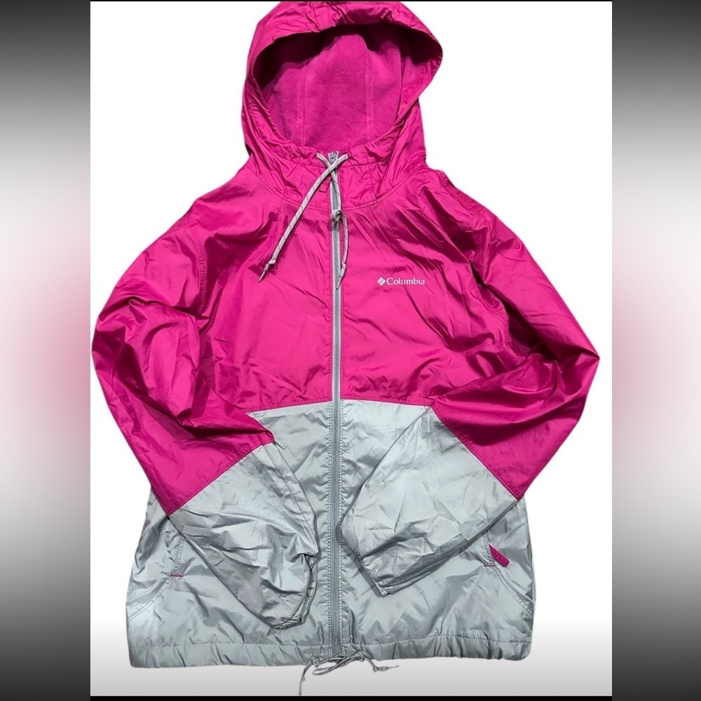 Columbia FuchsiaGrey Colorblock Center Ridge Fleece Lined Jacket - Picture 2 of 8